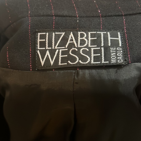 Lined Metallic pink pinstripe 3 piece Elizabeth Wessel Suit - Picture 17 of 17